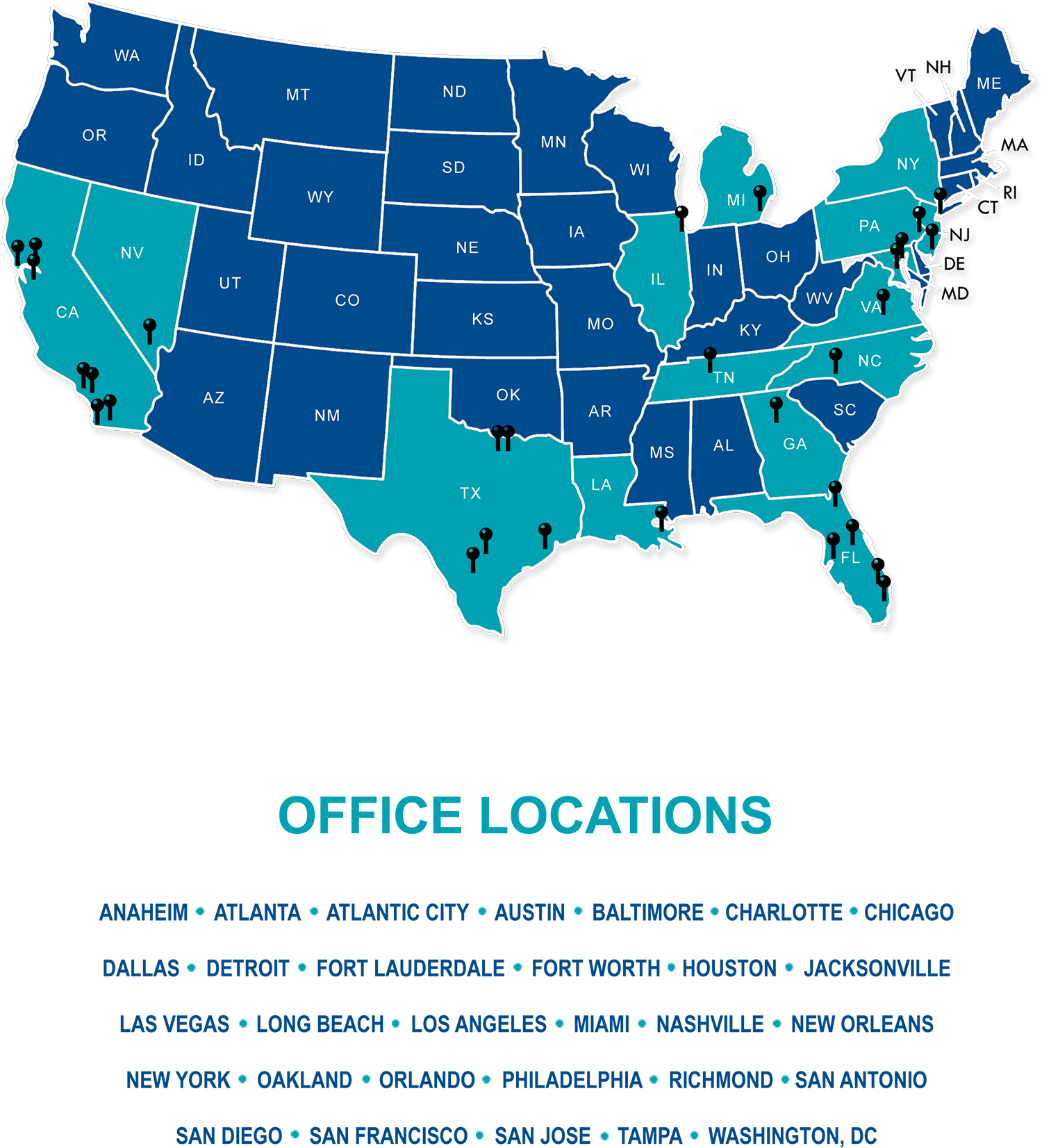 CSI Office Location Map