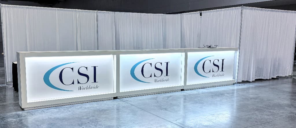 CSI Worldwide registration counter on the show floor