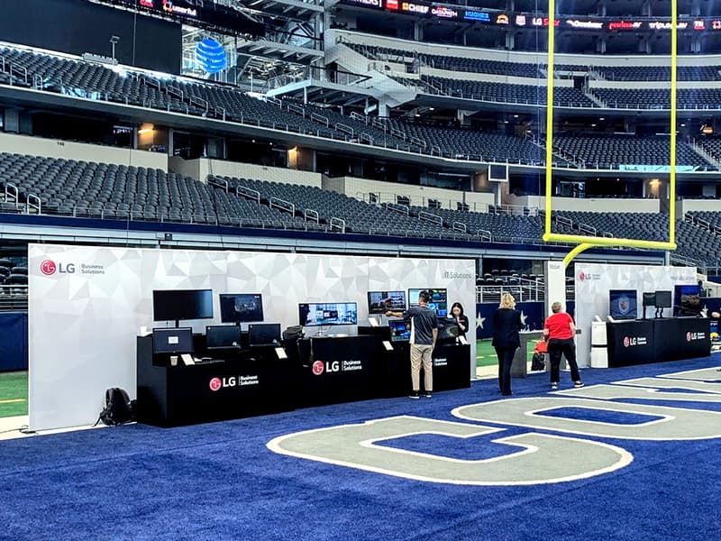 LG Business Solutions brand activation on the field at AT&T Stadium