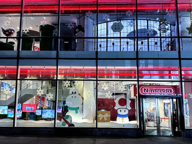 Nintendo retail window display installation