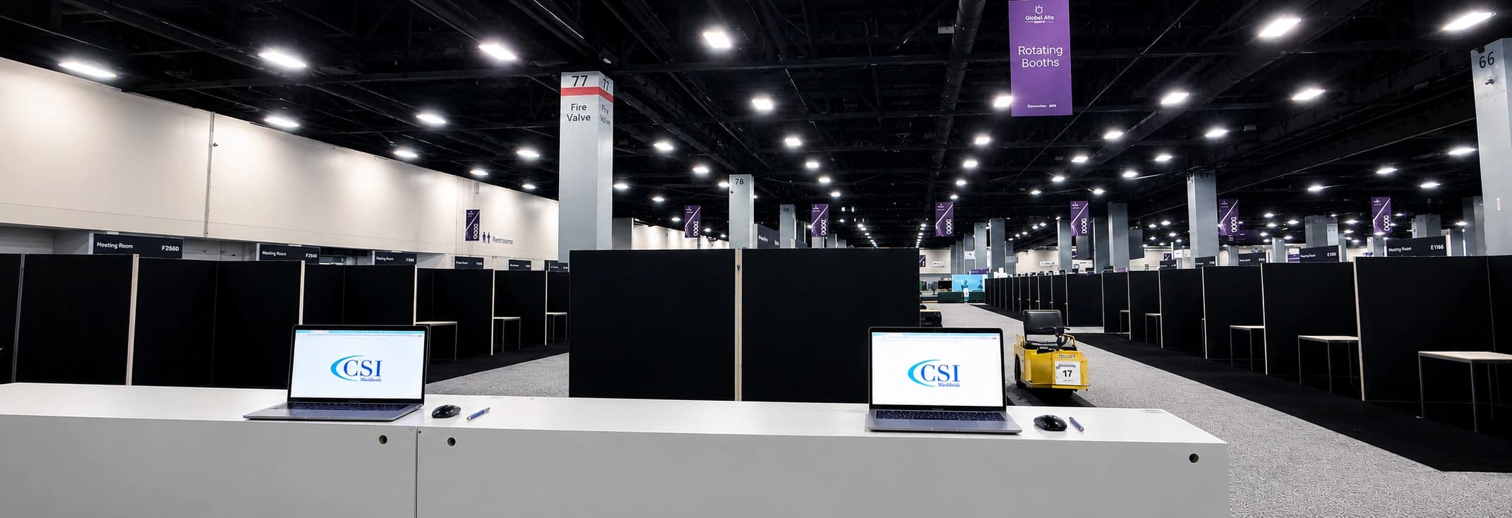 Supervisor overlooking an active convention hall