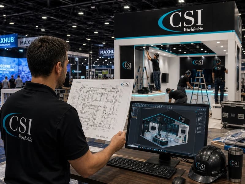 Coordinated show floor operations across multiple teams